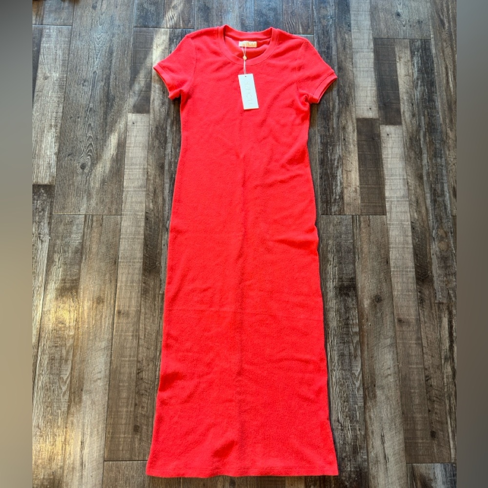 Suzie Kondi NWT Red Terry Maxi Dress XS